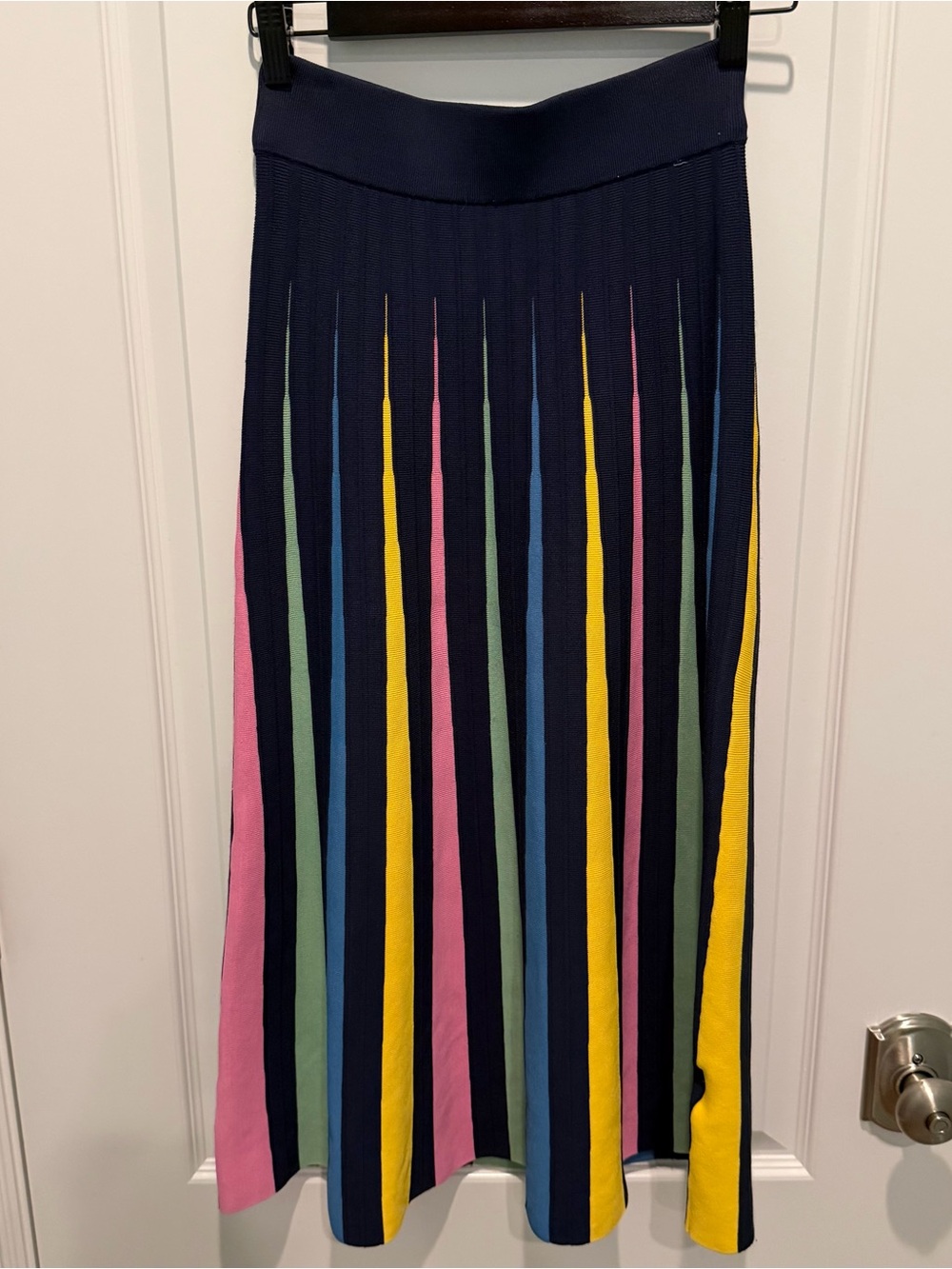Anthropologie Maeve Rainbow Pleated Contrast Skirt Women’s XS Stretch  Sold Out!